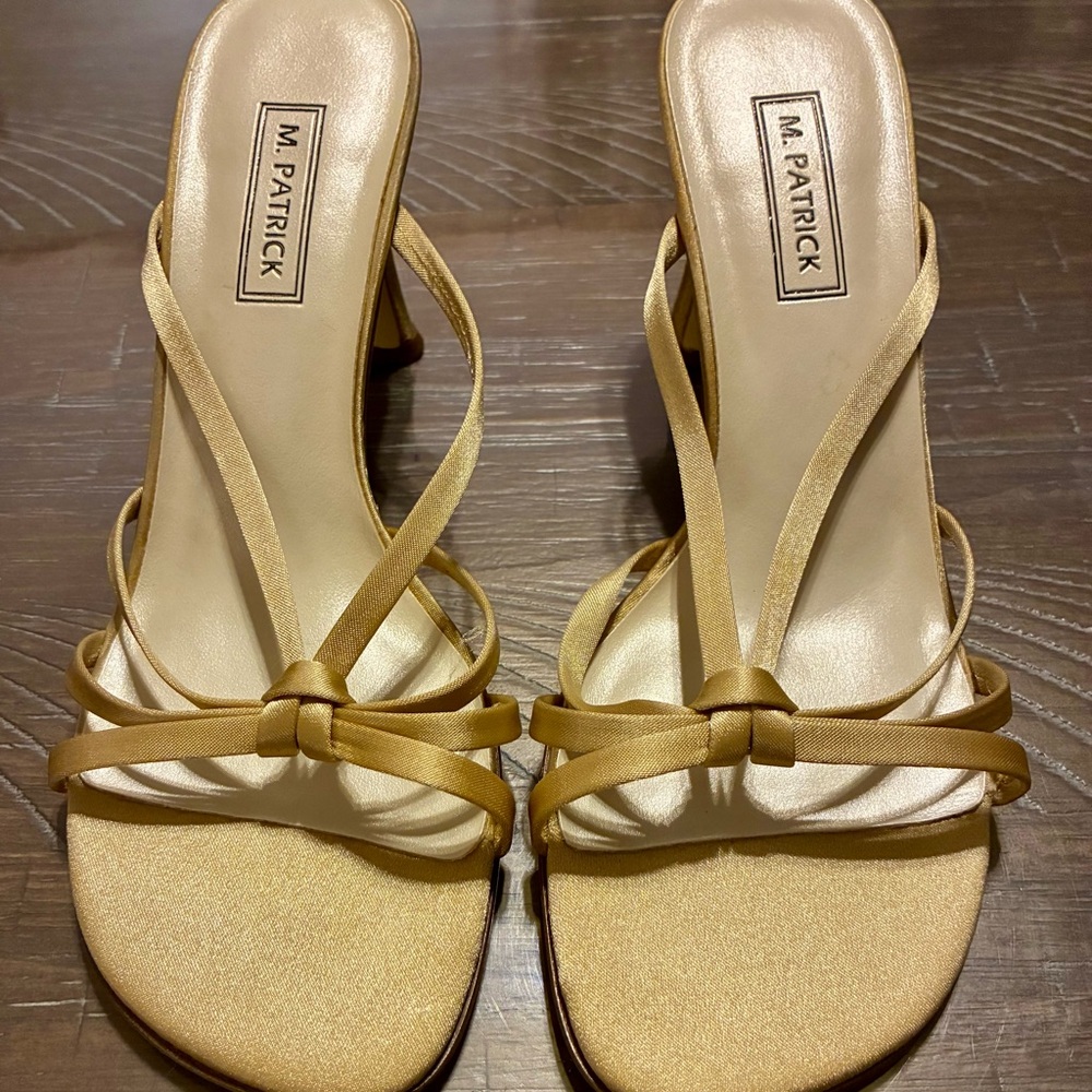Women's Gold Strappy Heels